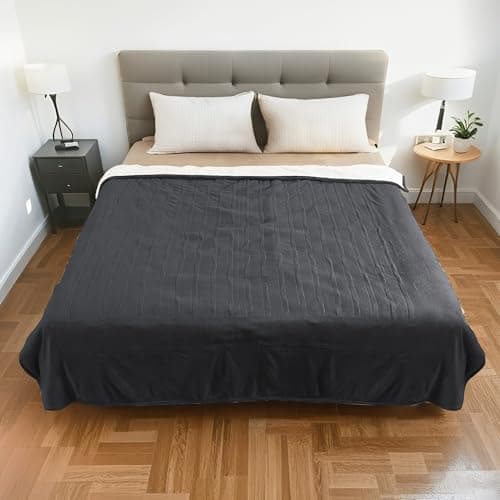 RALYSUN Electric Heated Blanket Queen Size 84"x90" - Dual-Sided with Microplush & Sherpa Fabric, 4 Heat Settings & 10 Hours Auto Off, Machine Washable - Iron Gray 6