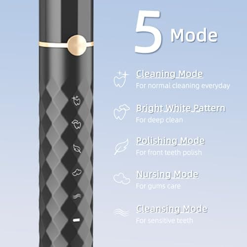 Seapeoa Electric Toothbrush Set, Equipped with 10 Brush Heads and Travel case, IPX8 Waterproof, 2-Minute Timer, 42000 high-Frequency Vibrations, 5 Modes, The First Choice for Gift Giving 5