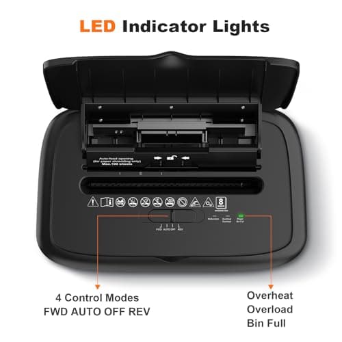 Bonsaii 100 Sheets Auto Feed Paper Shredder, Up to 30 Minutes Shredders for Home Office Use, Micro-Cut Heavy Duty Shredder / 4.2 Gallons/Security Level P-4 (C231-D) 8
