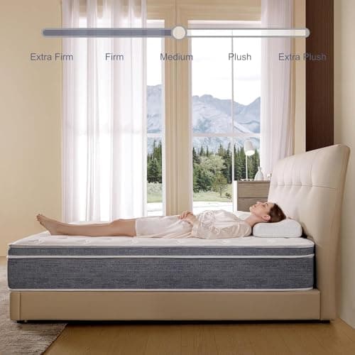 Acochey Full Size Mattress,12 Inch Hybrid Mattresses with Memory Foam and Pocket Springs,Medium Firm Grey Mattress,Provide Support and Improve Sleep,Medium Firm,CertiPUR-US. 6
