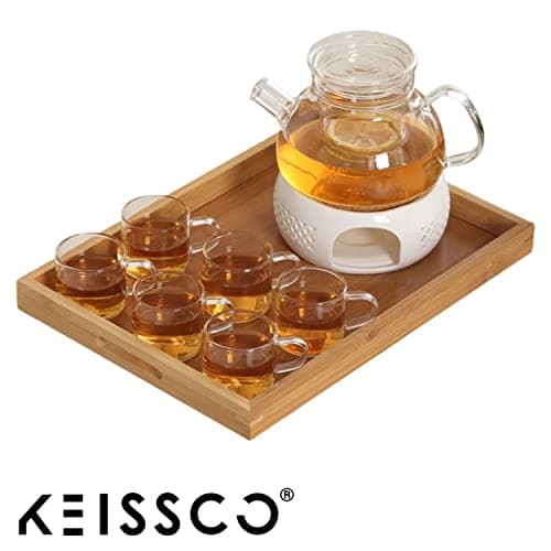 KEISSCO Teapot Warmer, Ceramic Teapot Heater with Cork Cushion Coffee Tea Warmer for Glass, Stainless Steel, Ceramic Teapot and Other Heatproof Dish Warming Use 6