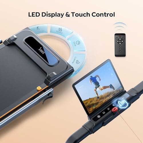 Hometro Foldable Treadmill with 7% Incline, Portable Under Desk Folding Walking Pad 0.6-7.5mph with Handle, Remote and App, 265lbs,No Assembly Needed 5