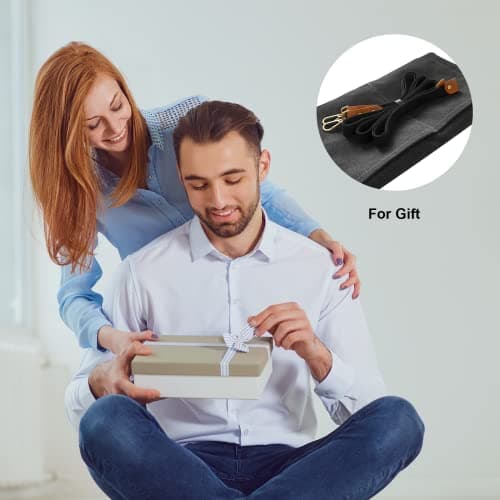 OUNLEN Chef Apron for Men Women Canvas Aprons with 3 Pockets Cross Back Resistant Work Apron for Cooking Grilling Baking BBQ Barber Kitchen (Black) 7