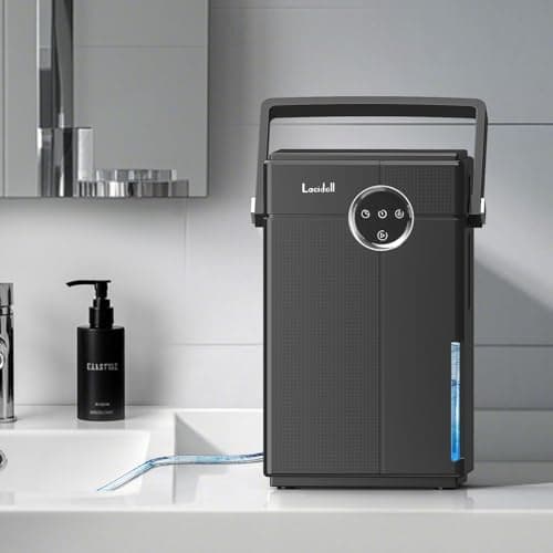 Lacidoll Small Dehumidifier with Drain Hose, Portable Dehumidifier for Bathroom, 118oz Dehumidifiers for Home 800 sq ft with 7 Colorful Light, Quiet Dehumidifiers for Bedroom RV Closet Basement, Black