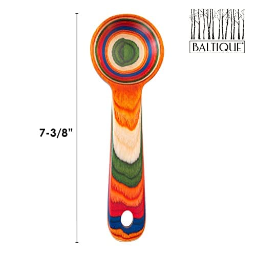 Baltique Marrakesh Collection Wooden Coffee Scoop – Colorful Birch Wood Reusable Scoop for Ground Coffee, Protein Powder & More 6
