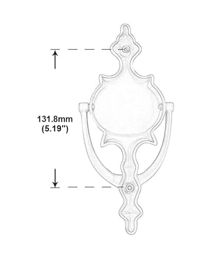 QCAA Solid Brass Door Knocker, 7-3/4", Satin Nickel, 1 Pack, Made in Taiwan 6