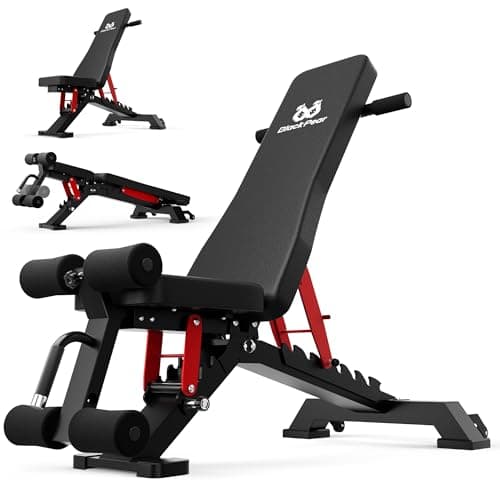 Adjustable Weight Bench - Foldable Workout Bench for Home Gym, Heavy Duty 1300lb Capacity PRO Full Body Strength Training with 8-Level Incline/Flat/Decline Positions & Space-Saving Design(Black)