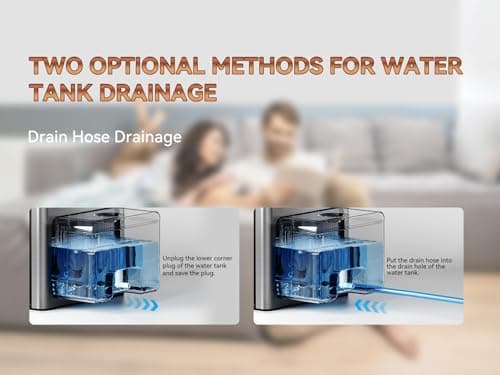 PTHRAOUTA Home Dehumidifier with Drain Hose, (950 sq.ft) 95oz Quiet dehumidifier for Bathroom Bedroom, with Air Reusable Filter Indoor deshumidificador for Basement RV Closet 9