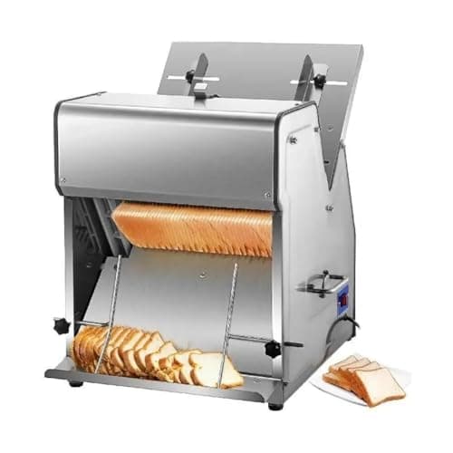 Commercial Bread Slicer, 370W Stainless Steel, Electric Cutter, 12mm Blade, Kitchen Appliance Toaster