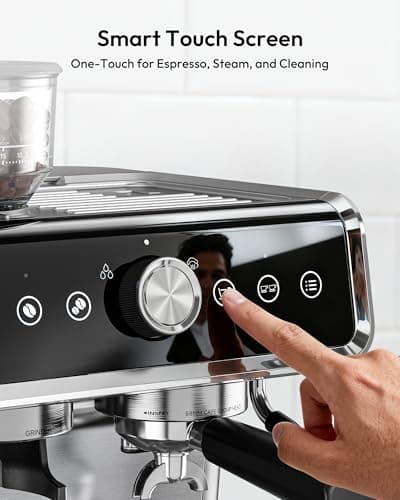 EUHOMY Espresso Machine with Grinder, 20 Bar Coffee Maker with Milk Frother Steam Wand, Professional Expresso Coffee Machines with Removable Water Tank, Latte & Cappuccino Machine for Home Barista 6