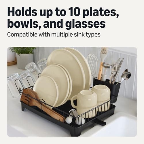 Amazon Basics Stainless Steel Dish Drying Rack, 15.2 x 11.6 x 4 in., Black 6