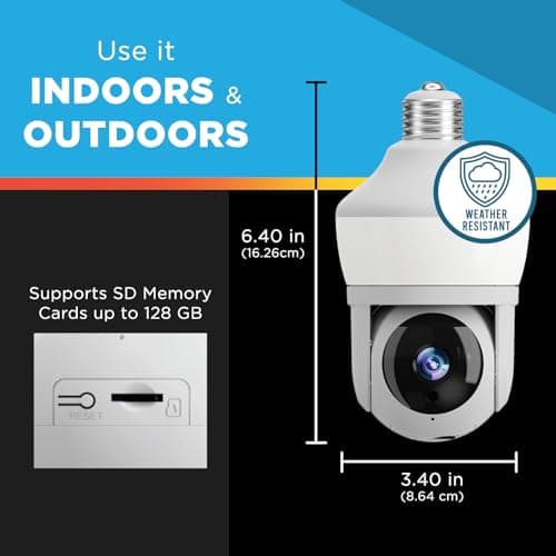 Sight Bulb Pro Security Camera with 80 Watt Equivalent LED Light, Two Way Talk, HD Video WiFi Smart Camera, Perfect for Indoor Outdoor Night Vision Motion Detection 6