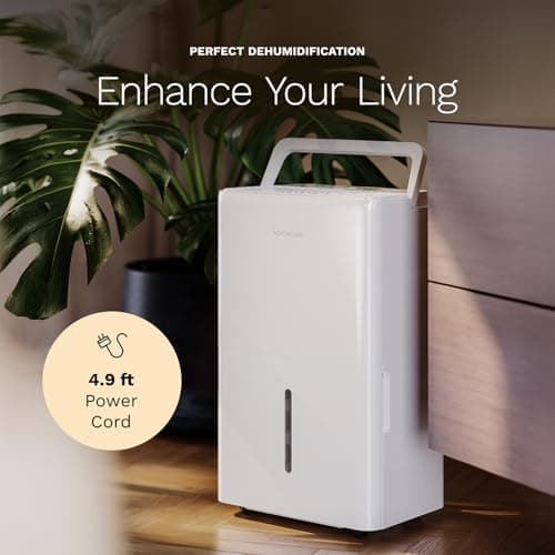 hOmeLabs Dehumidifier - Advanced Humidity & Moisture Control, Quiet, Efficient, Auto Shut-off, Ideal for Home, Basement, Office - 4,500 Sq Ft Wi-Fi (32 Pint MAX 80 Pint at 95°F, 90% RH) 7