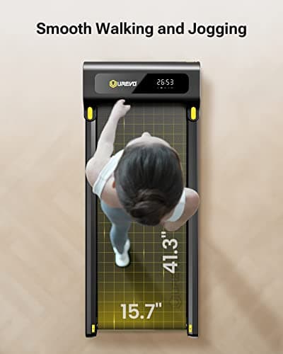 UREVO 2-in-1 Under Desk Treadmill, Walking Pad for Home & Office, Portable Treadmill with APP, 2.25HP Motorized, Remote Control, LED Display, 265 lbs Weight Capacity 5