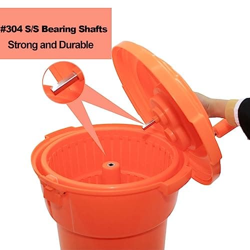 Jiwins 2.5 Gal/10 Qt Large Commercial Salad Spinners | Built-in Braking System | Salad Vegetables Spinners, Wash,Dry | Hand Powered Manual Salad Spinners 6