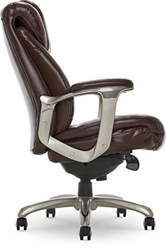 La-Z-Boy Cantania Executive Office Chair with AIR Lumbar Technology and Memory Foam Cushions, Ergonomic Office Chair with Brown Bonded Leather 13