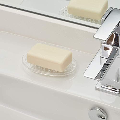iDesign Plastic Soap Saver, Holder Tray for Bathroom Counter, Shower, Kitchen, 0.75 in. x 3.25 in. x 4.75 in., Clear 5