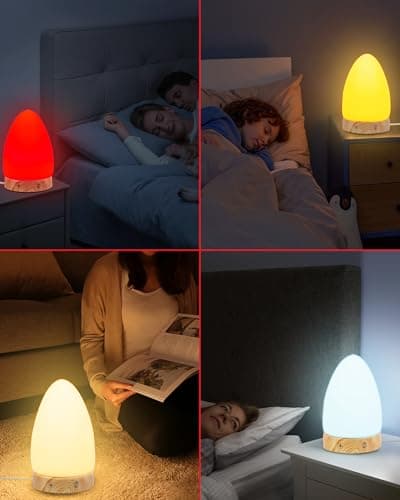 Red Light Night Light Lamp for Sleep, Red Nightlight Desk Lamp with 670nm Wavelength Multi-Color and Brightness Options Remote Control USB Charging Elegant Design 7