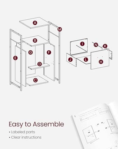 VASAGLE File Cabinet for Home Office, 2-Drawer Filing Cabinet with Lock, Open Shelf, Printer Stand, for A4 and Letter Sized Files, Adjustable Feet, Industrial, Rustic Brown and Ink Black UOFC045B01 5