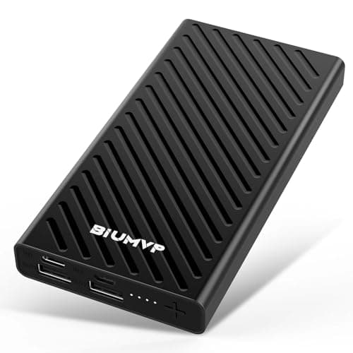 BIUMVP Heated Vest Battery Pack,10000mAh 5V 2A Power Bank Specially Designed for Heated Jacket, Heated Clothes,USB Heated Blanket,Heated Seats.
