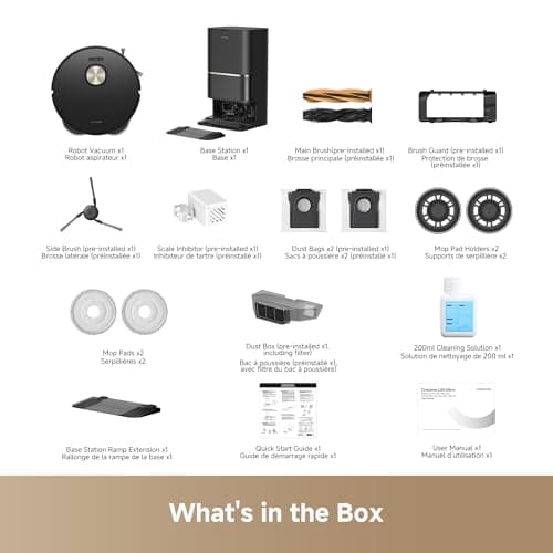 DREAME L50 Ultra Robot Vacuum and Mop Black with Auto-Empty and Mop Self-Cleaning, Precise Obstacle Avoidance, 19,500Pa Suction, HyperStream Detangling DuoBrush 9