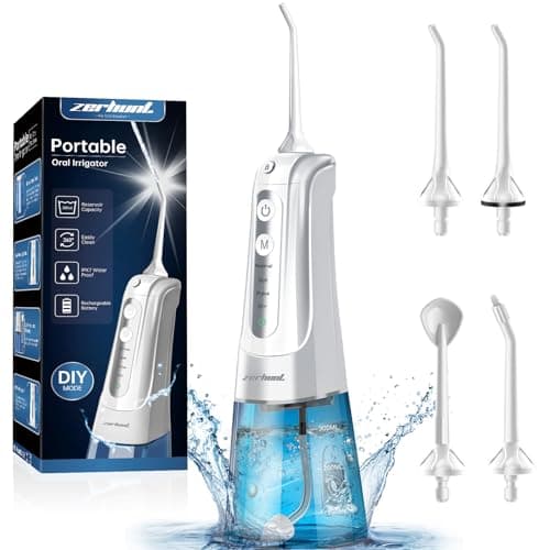 Water Flosser Pick for Teeth: 4 Modes Cordless Portable Water Flossers Teeth Cleaner Rechargeable 300ML IPX7 Waterproof Oral Irrigator Flossing Cleaning Picks for Home Travel