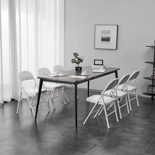 Simpli-Magic 6 Pack White Padded Folding Chairs with Cushion – Durable Metal Foldable Chairs for for Indoor Outdoor Weddings, Parties, Backyard & Office Events 7