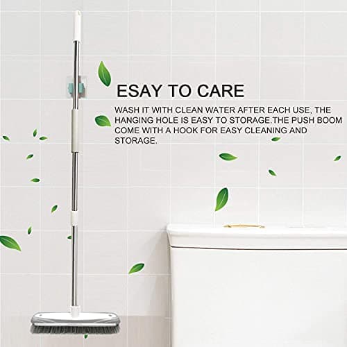 IZSOHHOME Push Broom,Tub Tile Broom Brush,Stiff Bristles Broom for Shower Cleaning, Patio, Kitchen,Grout and Garage,Indoor Outdoor Cleaning Brush,Adjustable Stainless Steel Long Handle-46.5"… 7