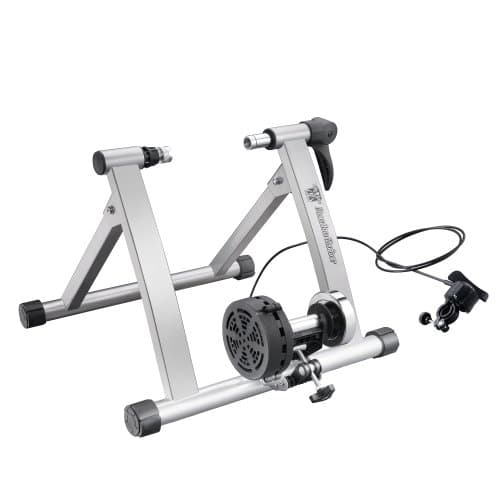 Indoor Bike Trainer – Convert Mountain, Road, or Beach Bicycle into a Stationary Exercise Bicycle for Indoor Riding All Year Round by Bike Lane (Silver)