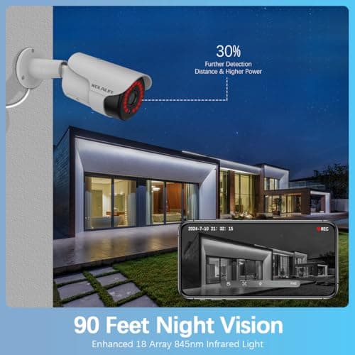 WEILAILIFE 【90ft Super Night Vision & 130°Ultra Wide-Angle】 2-Way Audio 5.0MP Outdoor Wired Extended Security Camera, Bullet Exterior Surveillance, Home Video Surveillance & Security Cameras 5