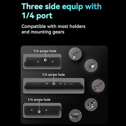 Portkeys HD7H 7" 1000nit Camera DSLR Field Monitor, 4K HDMI Input Video Monitor, with Top Shortcut Keys Suitable for Sony, Canon, Nikon, Fuji, Olympus DSLR Cameras with Sunshade 8