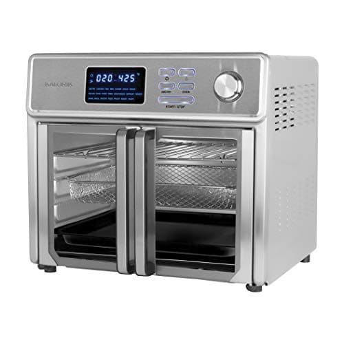 Kalorik 26 QT Digital Maxx Air Fryer Oven with 7 Accessories, Roaster, Broiler, Rotisserie, Dehydrator, Oven, Toaster, Pizza Oven and Slow Cooker. Includes Cookbook. Sears up to 500⁰F. Extra Large Capacity, All in One Appliance. Stainless Steel. AFO 47269 SS 6