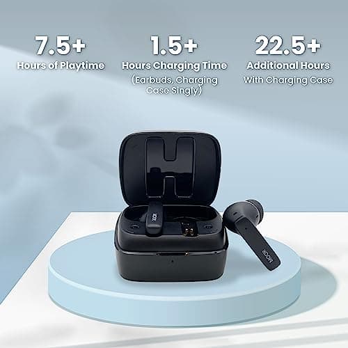 MOOR Wireless Earbuds Bluetooth Headphones, Noise Cancelling Earbuds with Deep Bass, Hybrid ANC, Transparency mode, IPX5 Waterproof in Ear Built in Mic Headphones for Sport, Work (30H Playtime, Black) 6