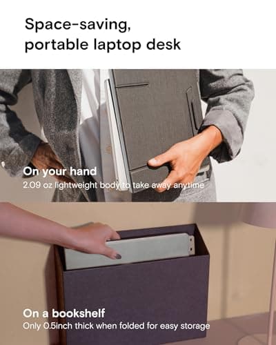 MOFT Folding Laptop Stand Lap Desk, Portable & Mini Computer Stand Laptop Desk for Travel and Home Office, Ergonomic Design with Adjustable Viewing Angles, Lightweight Computer Cooling Riser, Black 5