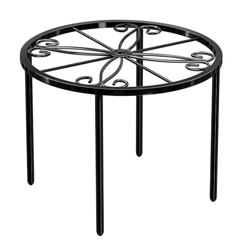 bussdis 1PCS Plant Stand-9.06IN Flower Pot Stand, Plant Holder Heavy Duty Iron Plant Pot Shelf, Anti-rust Round Plant Rack for Room Indoor and Outdoor Courtyard,Gardens.