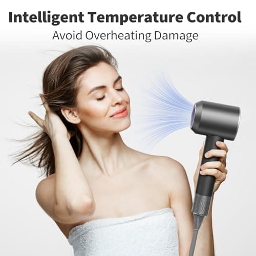 Hair Dryer - 110,000 RPM Professional Hair Dryer with Diffuser, Ionic Blow Dryer, 8 Wind Modes, Magnetic Nozzles, Fast Drying for All Hair Types - Ideal Christmas Gift for Women 6