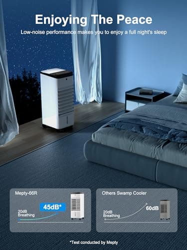 MEPTY Swamp Cooler, Windowless Portable Air Conditioners with Oscillation, Evaporative Air Cooler with Remote,12H Timer, Air Cooler Fan with 3Modes&Speeds for Bedroom Indoor Room 5