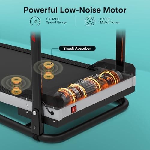 SereneLife Folding Treadmill - Foldable Home Fitness Equipment with LCD for Walking & Running, 6 MPH Speed, 1HP Motor, Cardio Machine, 4 Manual Incline Levels, 12 Programs, Bluetooth, 265lbs Capacity 2