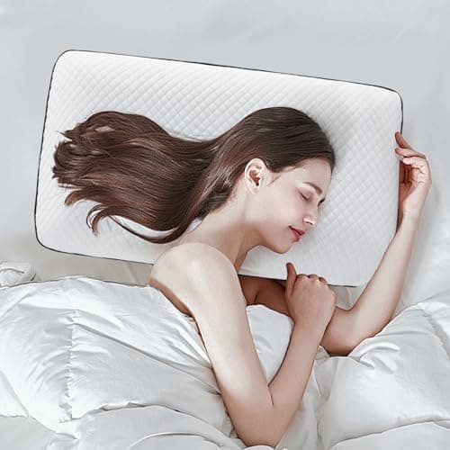 VOYERO Soft Memory Foam Pillow for Back and Side Sleeper,Ventilated and Breathable Cooling Gel Pillow for Sleeping,Oeko-TEX & CertiPUR-US Double Certification,23.5x14x5 Inches (1 Pack) 5