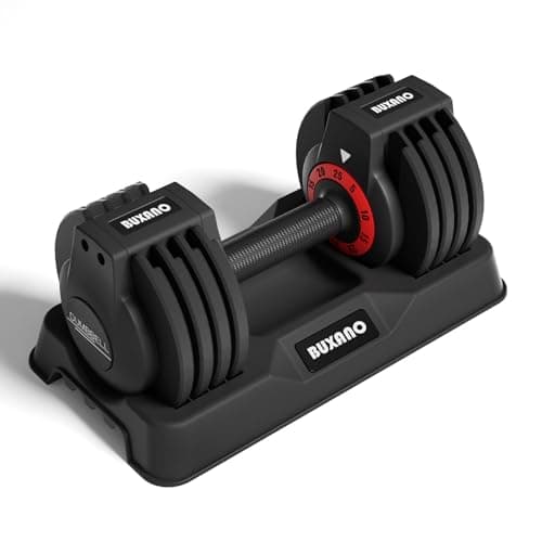Adjustable Dumbbell 25LB 5 in 1 Single Dumbbell for Men and Women Options with Anti-Slip Metal Handle Adjust Weight Suitable for Full Body Workout Fitness