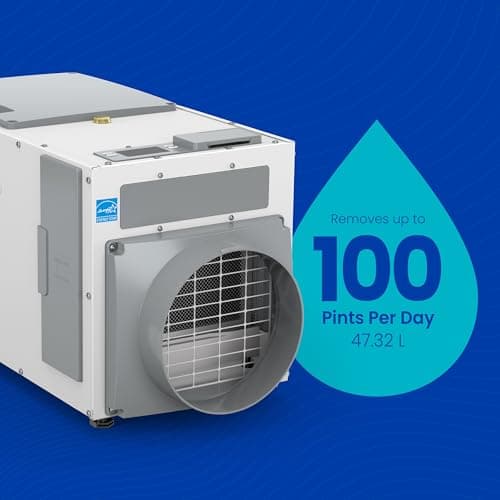 AprilAire E100 Whole House Dehumidifier for Basement & Crawl Space – 100-Pint High-Capacity Commercial Dehumidifier for Homes Up to 5,500 Sq. Ft. with Pump, Drain Hose, & Hanging Kit for DIY Install 8