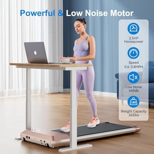 MJWW Walking Pad Treadmill, 2.2 HP Low Noise Under Desk Treadmill with APP, 3 in 1 Portable Treadmills for Home/Office/Small Spaces with Remote Control LED Display, 250 LBS Capacity 3