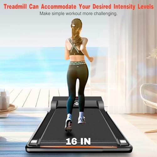 Walking Pad Treadmill, Foldable Treadmills with Handle Bar, 2.5HP Portable Folding Treadmill with Remote Control, 2 in 1 Under Desk Treadmills for Home Office, Small Walking Pad 7