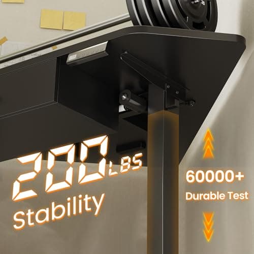 SEDETA Corner Standing Desk, 32'' Small Height Adjustable Electric Computer Desk with Drawer for Gaming, Small Space, Stand up Home Office Writing Desk, Small Gaming Table, Black 7