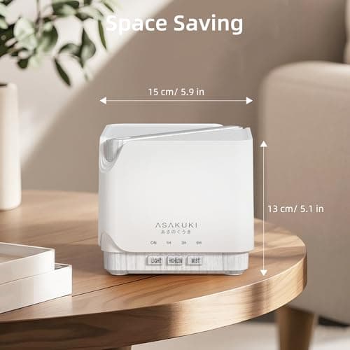 ASAKUKI Essential Oil Diffuser for Home, Large 700 ml Humidifier with Automatic Shut-Off, Quiet Aromatherapy Diffuser with 7 LED Lights for Living Room, Kitchen, Bedroom, Hotel - White 7