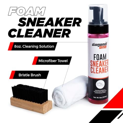 DIAGONAL ONE Shoe Cleaning Kit - Foam Sneaker Cleaner - 8oz White Tennis Shoe Cleaner - Proven Formula for Suede, Canvas, Nubuck (Sneaker Care Kit) 5