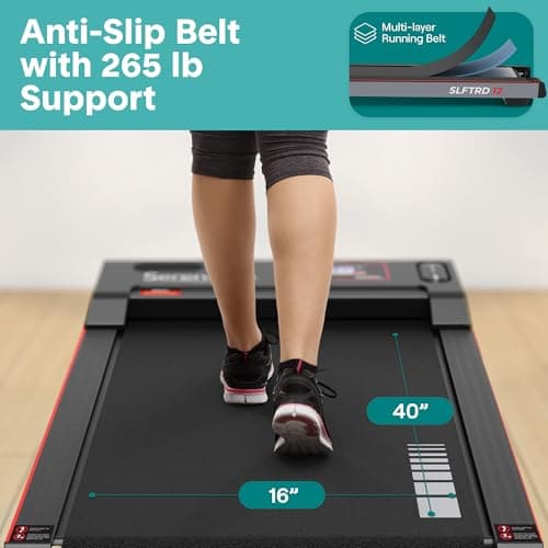 SereneLife Portable Foldable Treadmill with Remote Control, 8.7 MPH Smart Speed Control, Treadmills for Home, Under Desk Treadmill for Home Office, Shock Absorption, App Support, 265lbs Limit 6