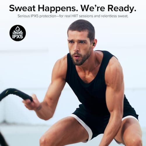 OCC Wireless Sport Earbuds Bluetooth Headphones with Mic 80H Playtime IPX5 Waterproof Ear Buds Deep Bass Earphones Over Ear Headset for Running Gym Workout - Black 5