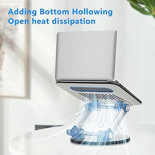 Fccabin Laptop Stand Base Swivel 360°, Well-Built Adjustable Folding Anti-Skid Raise Tilt Align Ergonomic Tablet Strong Laptop Mount Stands Notebook Compatible with iPad All Laptops 5