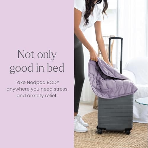 nodpod Body 6.5lb Patented Compact Weighted Blanket I Perfect for Relaxation, Sleeping & Travel l I Glass Bead Filled, Machine Washable (29" x 24") - Wisteria 7